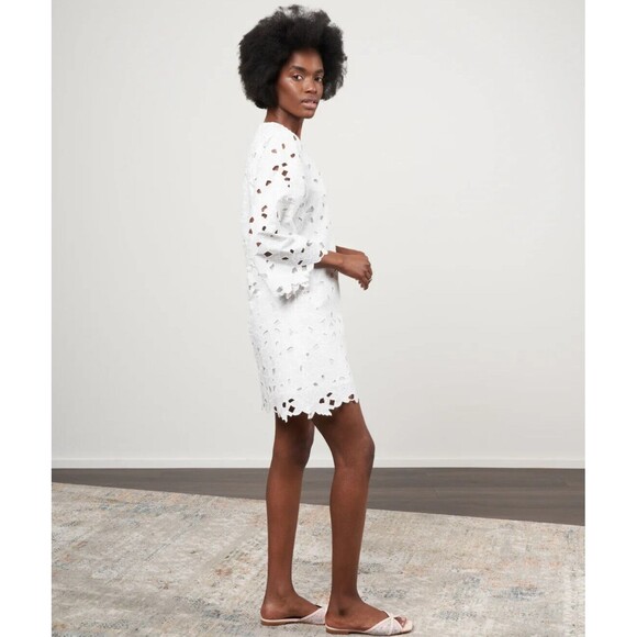 NWT. Cara Cara scalloped floral eyelet white dress Sz XS - Picture 4 of 10